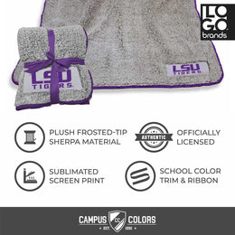 LSU Tigers Frosty Fleece 60 X 50 Blanket - Purple