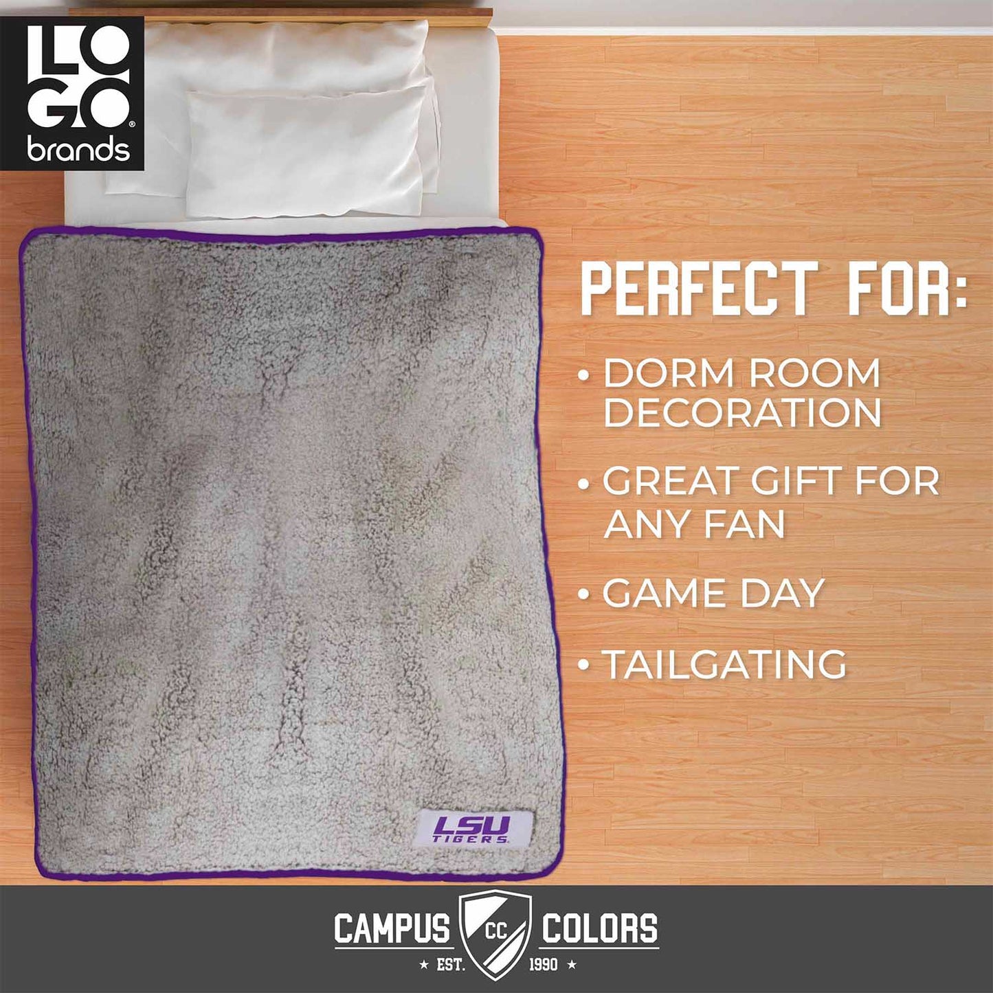 LSU Tigers Frosty Fleece 60 X 50 Blanket - Purple