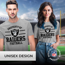 Las Vegas Raiders NFL Adult Property Of T-Shirt - Sport Gray