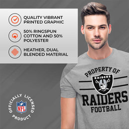 Las Vegas Raiders NFL Adult Property Of T-Shirt - Sport Gray