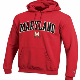 Maryland Terrapins Champion Adult Tackle Twill Hooded Sweatshirt - Red