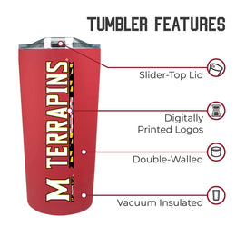 Maryland Terrapins NCAA Stainless Steel Tumbler perfect for Gameday - Red