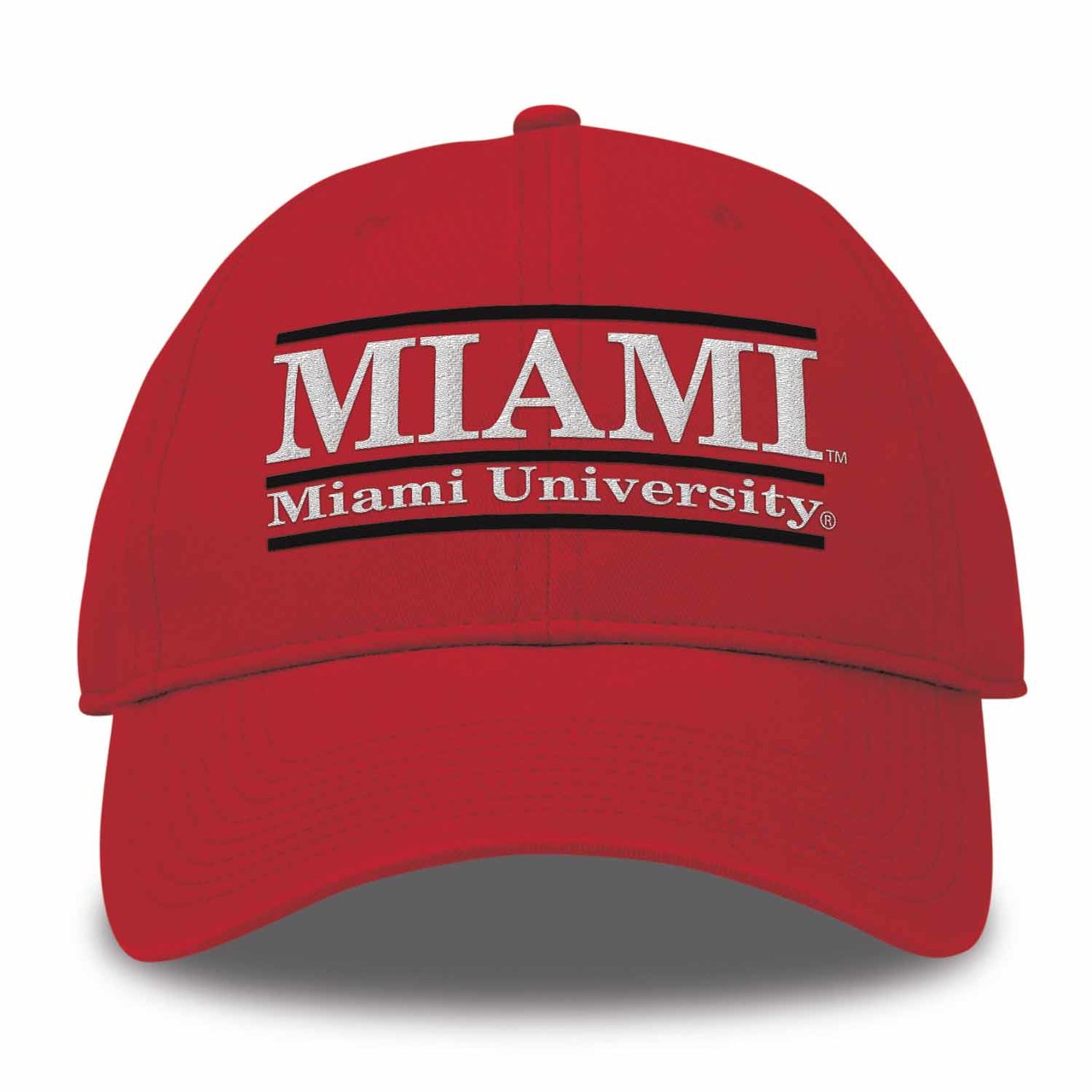 Miami Redhawks Adult Team Color Bar Logo Adjustable Hat - Red