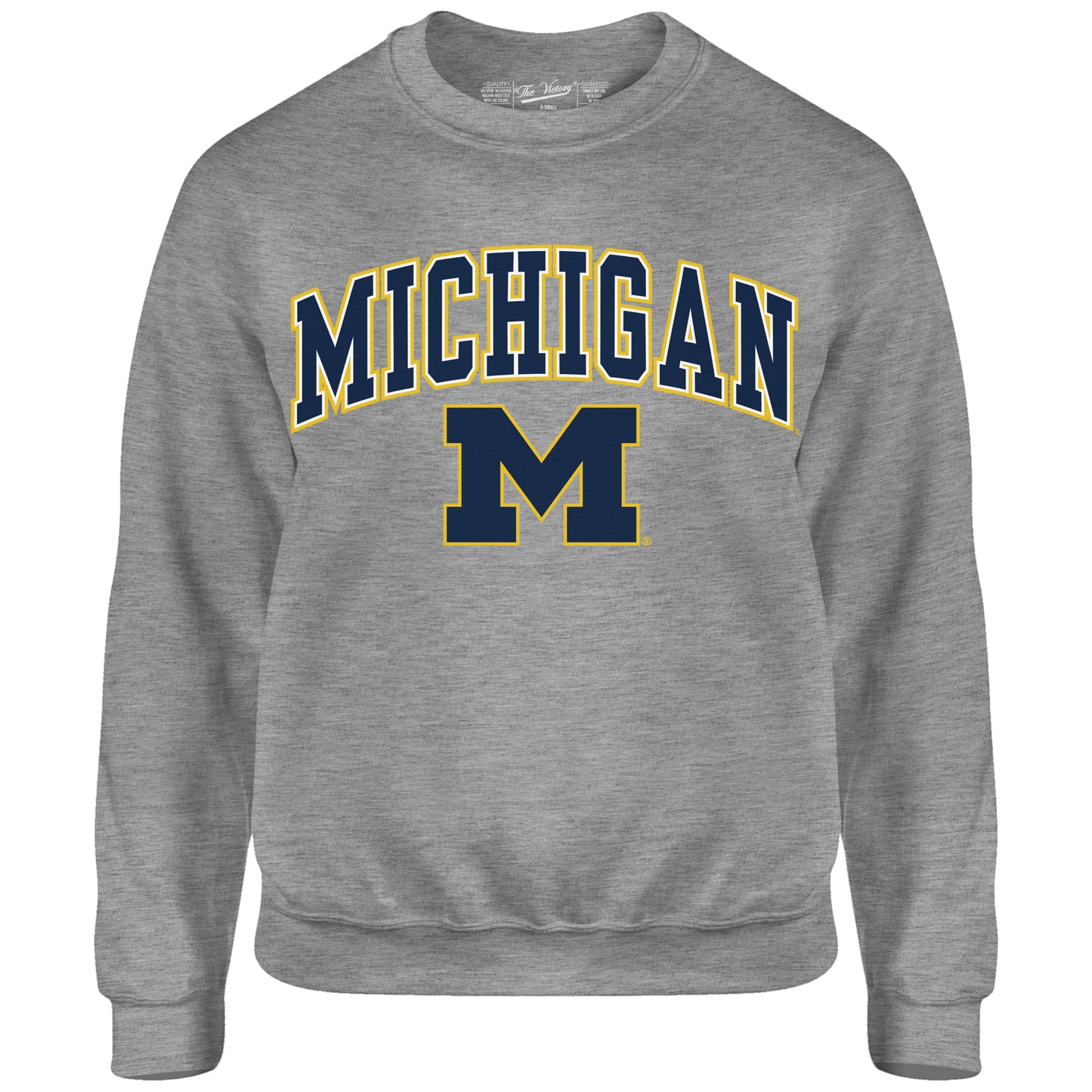 Michigan Wolverines Adult Arch & Logo Soft Style Gameday Crewneck Sweatshirt - Gray