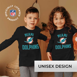 Miami Dolphins NFL Gameday Youth Football Long Sleeve Shirt - Black