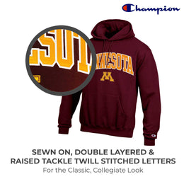Minnesota Golden Gophers Champion Adult Tackle Twill Hooded Sweatshirt - Maroon