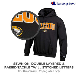 Missouri Tigers Champion Adult Tackle Twill Hooded Sweatshirt - Black
