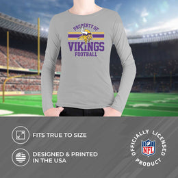 Minnesota Vikings NFL Youth Property Of Crew Sweatshirt - Sport Gray