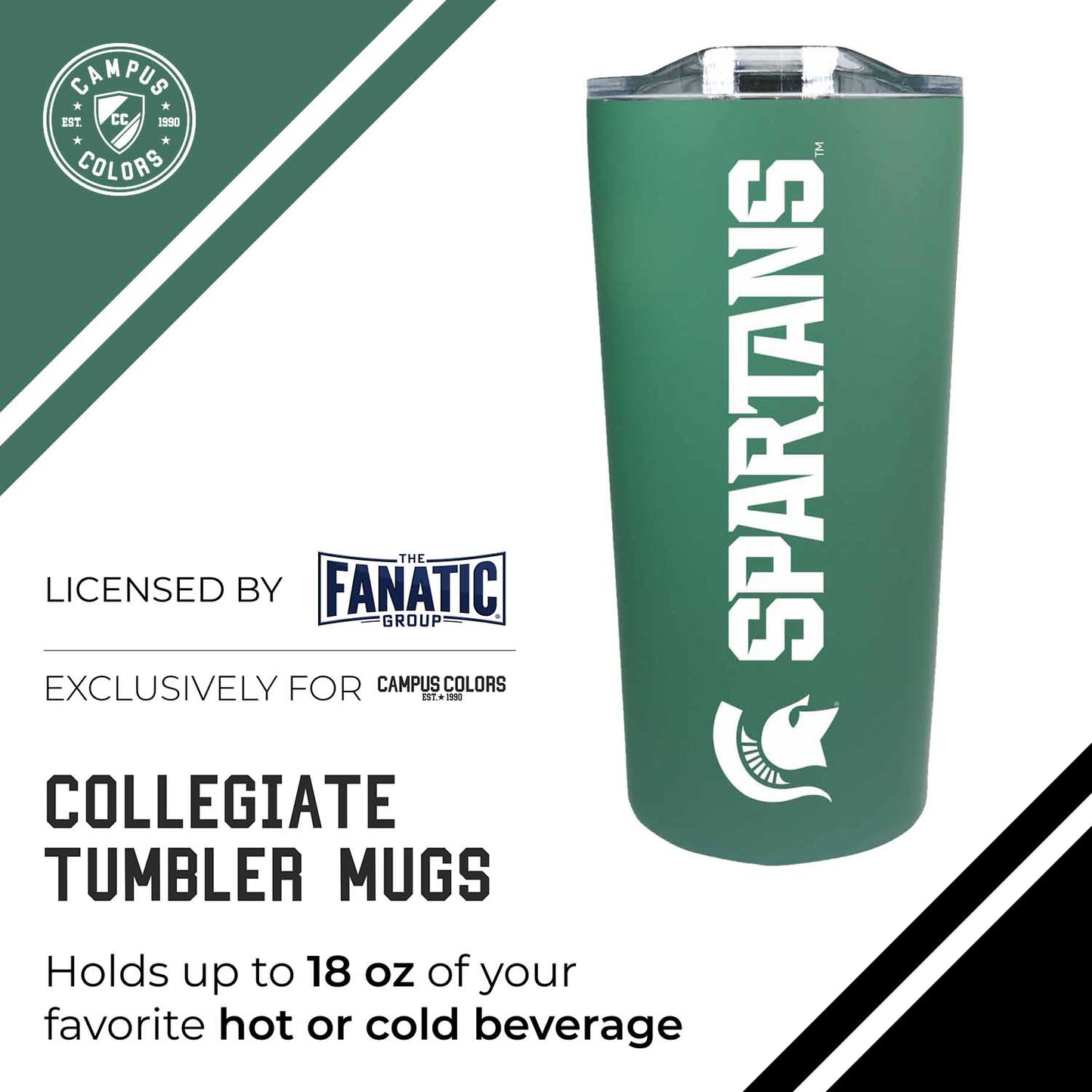 Michigan State Spartans NCAA Stainless Steel Tumbler perfect for Gameday - Green