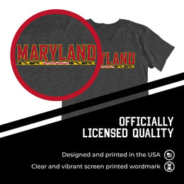 Maryland Terrapins Campus Colors NCAA Adult Cotton Blend Charcoal Tagless T-Shirt - Charcoal