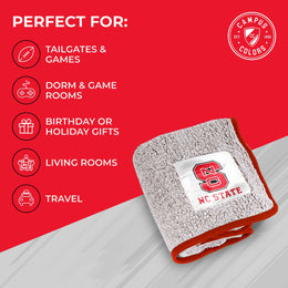 NC State Wolfpack NCAA Silk Sherpa College Throw Blanket - Red