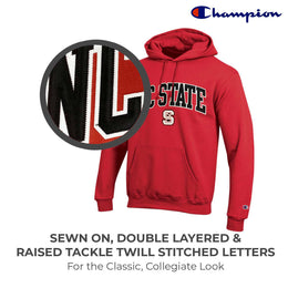 NC State Wolfpack Champion Adult Tackle Twill Hooded Sweatshirt - Red