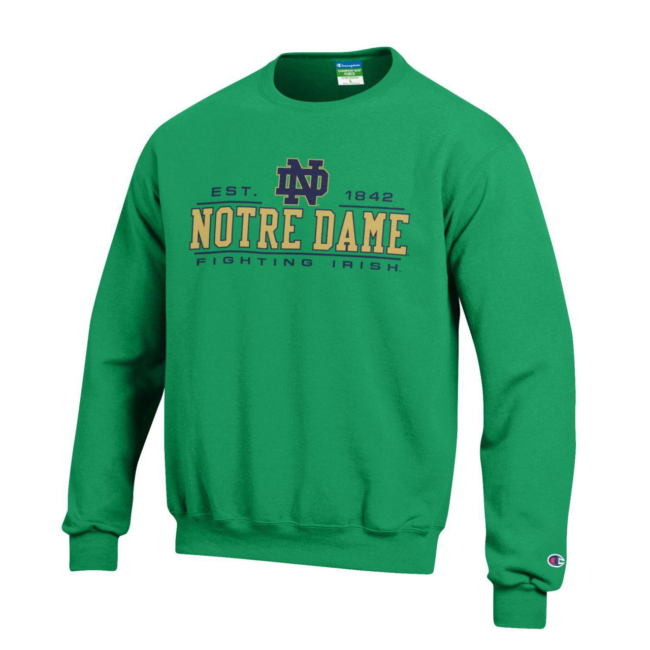 Notre Dame Fighting Irish  Adult Powerblend Fleece Crewneck - Green