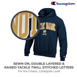 Notre Dame Fighting Irish Champion Adult Tackle Twill Hooded Sweatshirt - Navy