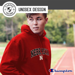 Nebraska Cornhuskers Champion Adult Tackle Twill Hooded Sweatshirt - Red