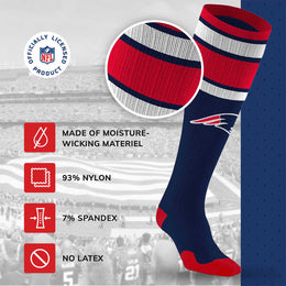 New England Patriots NFL Adult Compression Socks - Navy