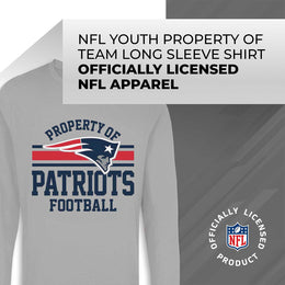 New England Patriots NFL Youth Property Of Long Sleeve Lightweight T Shirt - Sport Gray