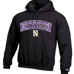 Northwestern Wildcats Champion Adult Tackle Twill Hooded Sweatshirt - Black