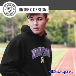 Northwestern Wildcats Champion Adult Tackle Twill Hooded Sweatshirt - Black