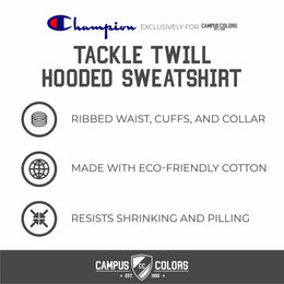 Northwestern Wildcats Champion Adult Tackle Twill Hooded Sweatshirt - Black
