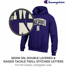 NYU Violets Champion Adult Tackle Twill Hooded Sweatshirt - Purple