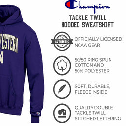 NYU Violets Champion Adult Tackle Twill Hooded Sweatshirt - Purple