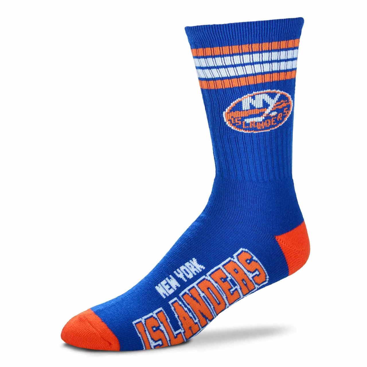 New York Islanders Adult Four Stripe Deuce Socks - Team Color