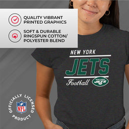 New York Jets NFL Womens Plus Size Relaxed Fit T-Shirt - Charcoal