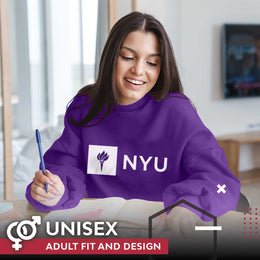 NYU Violets  Adult Just Logo Crewneck Sweatshirt - Purple