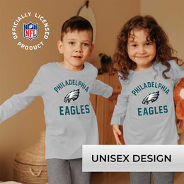 Philadelphia Eagles NFL Gameday Youth Football Long Sleeve Shirt - Gray