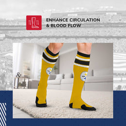 Pittsburgh Steelers NFL Adult Compression Socks - Gold