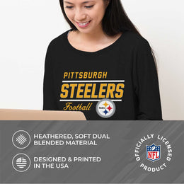 Pittsburgh Steelers NFL Womens Crew Neck Light Weight - Black