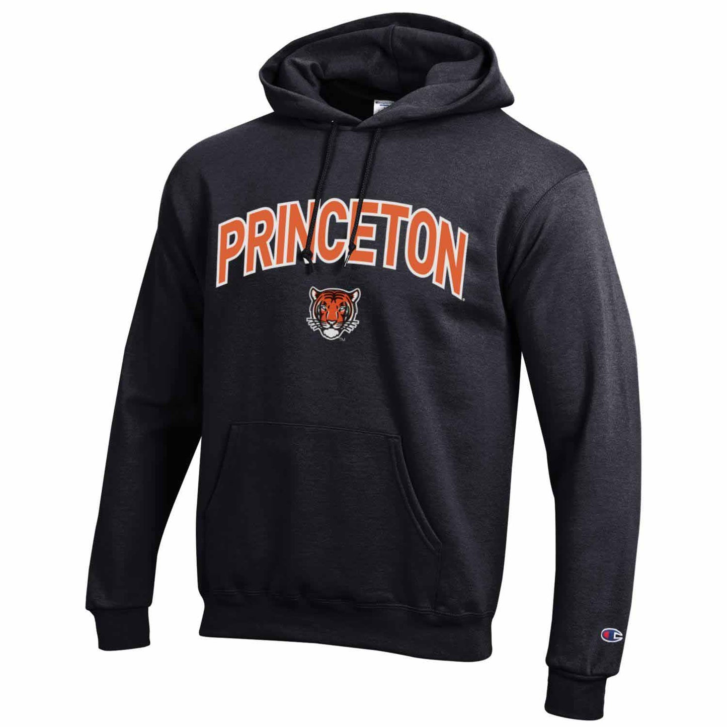 Princeton Tigers Champion Adult Tackle Twill Hooded Sweatshirt - Black
