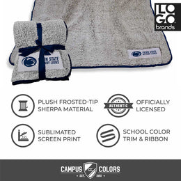 Penn State Nittany Lions Frosty Fleece 60 X 50 Blanket - Gray