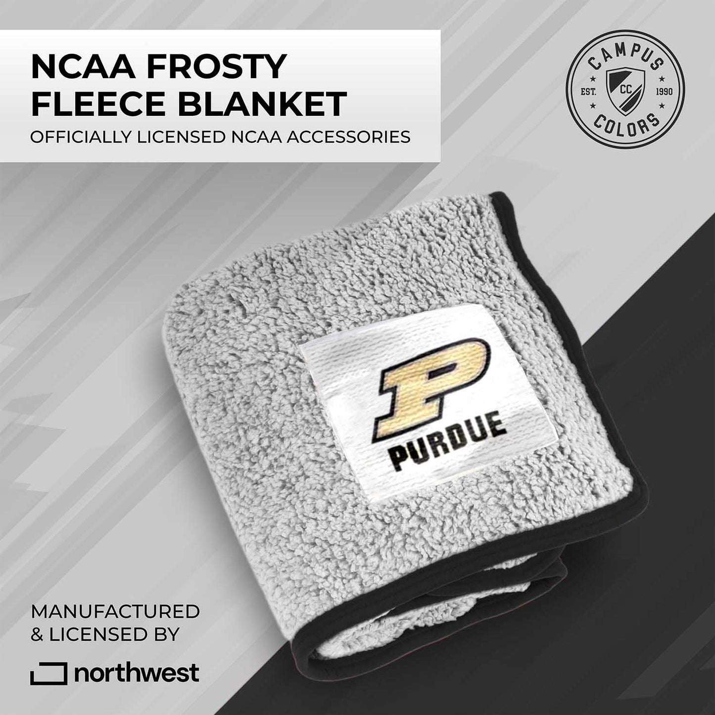 Purdue Boilermakers NCAA Silk Sherpa College Throw Blanket - Black