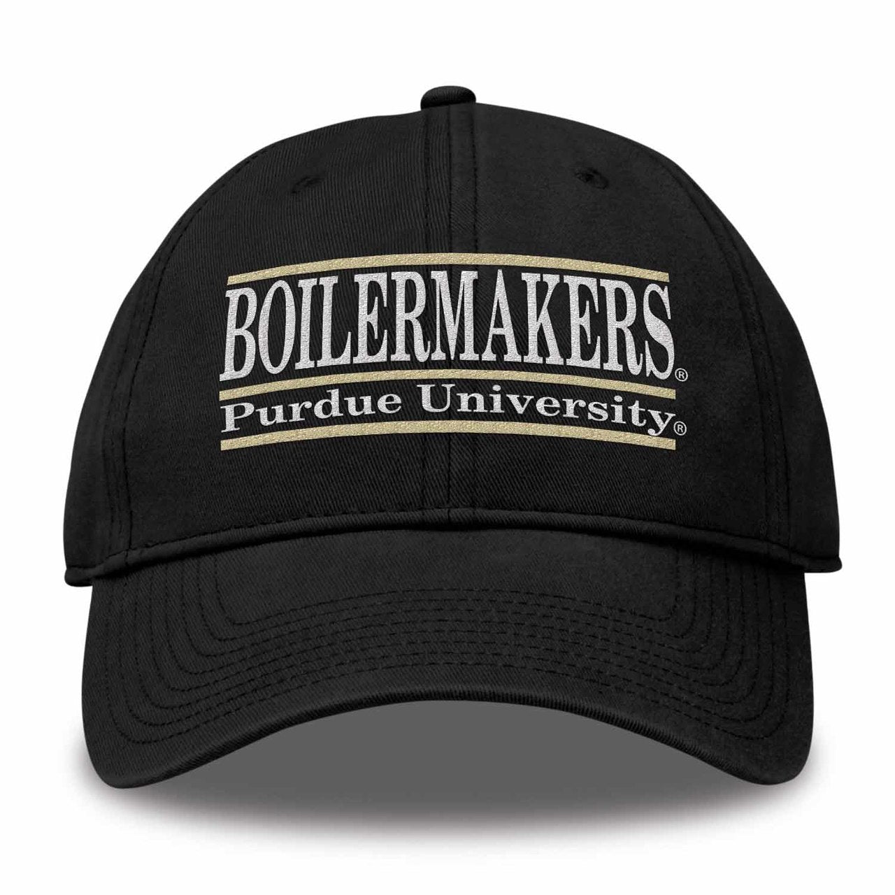 Purdue Boilermakers Adult Team Color Bar Logo Adjustable Hat - Black