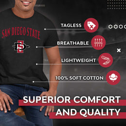 San Diego State Aztecs  Arch and Logo Short Sleeve T-shirt - Black
