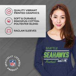 Seattle Seahawks NFL Womens Crew Neck Light Weight - Navy