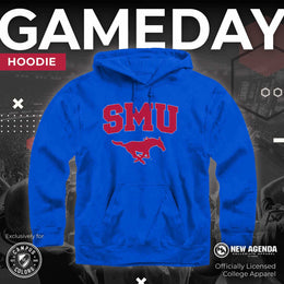 SMU Mustangs Campus Colors Adult Arch & Logo Soft Style Gameday Hooded Sweatshirt  - Royal