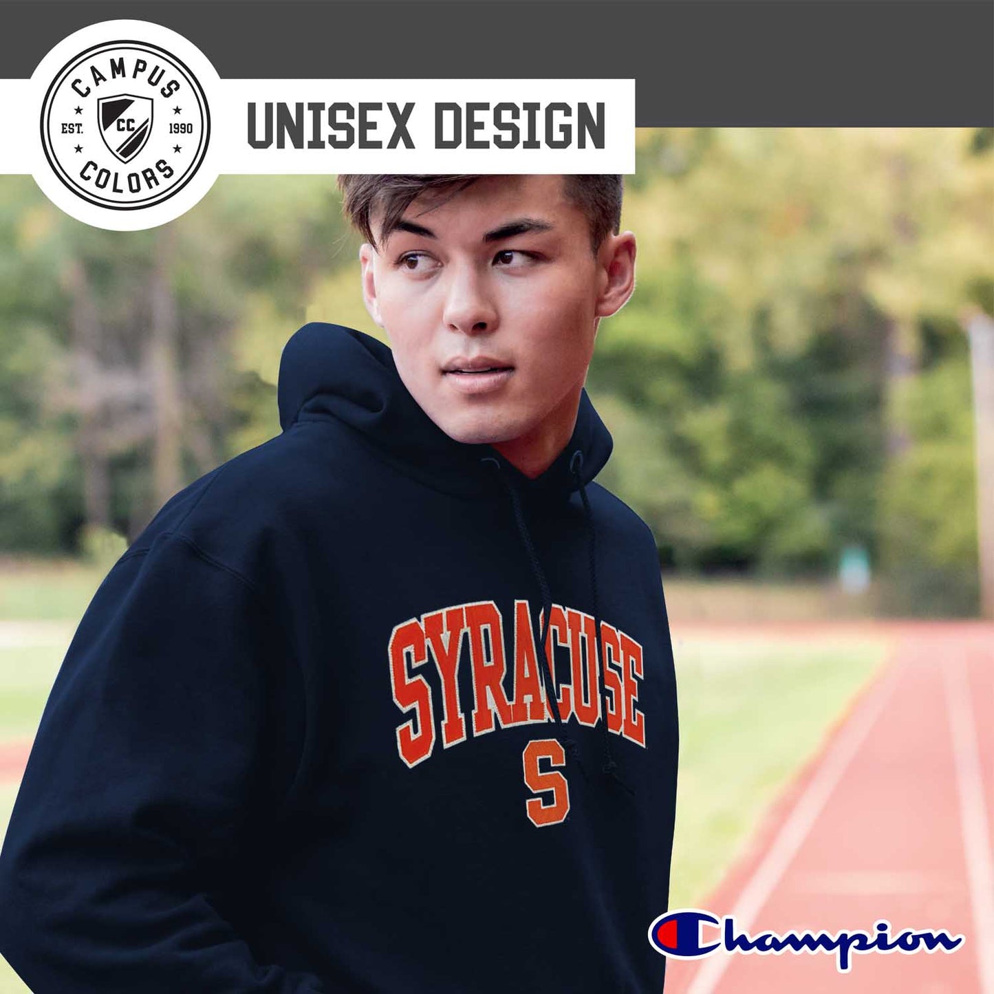 Syracuse Orange Champion Adult Tackle Twill Hooded Sweatshirt - Navy