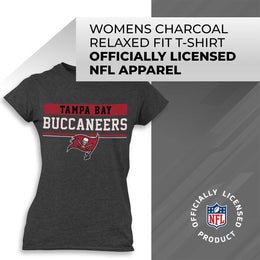 Tampa Bay Buccaneers NFL Women's Team Block Plus Sized Relaxed Fit T-Shirt - Charcoal