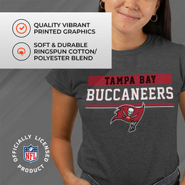 Tampa Bay Buccaneers NFL Women's Team Block Plus Sized Relaxed Fit T-Shirt - Charcoal