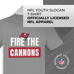 Tampa Bay Buccaneers NFL Youth Team Slogan Short Sleeve Lightweight T Shirt - Gray