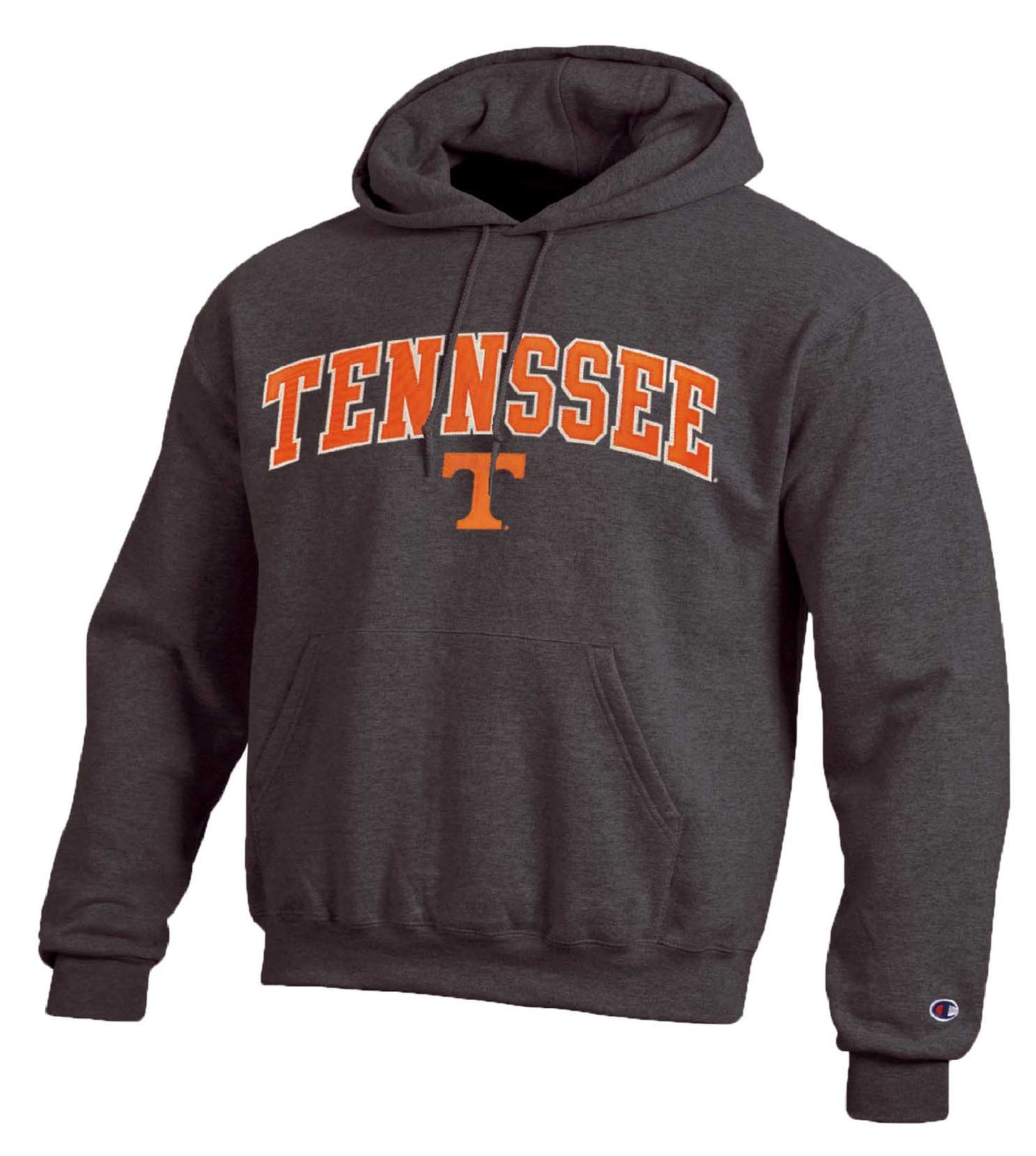 Tennessee Volunteers Champion Adult Tackle Twill Hooded Sweatshirt - Charcoal