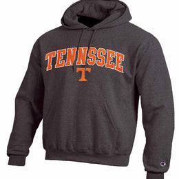 Tennessee Volunteers Champion Adult Tackle Twill Hooded Sweatshirt - Charcoal