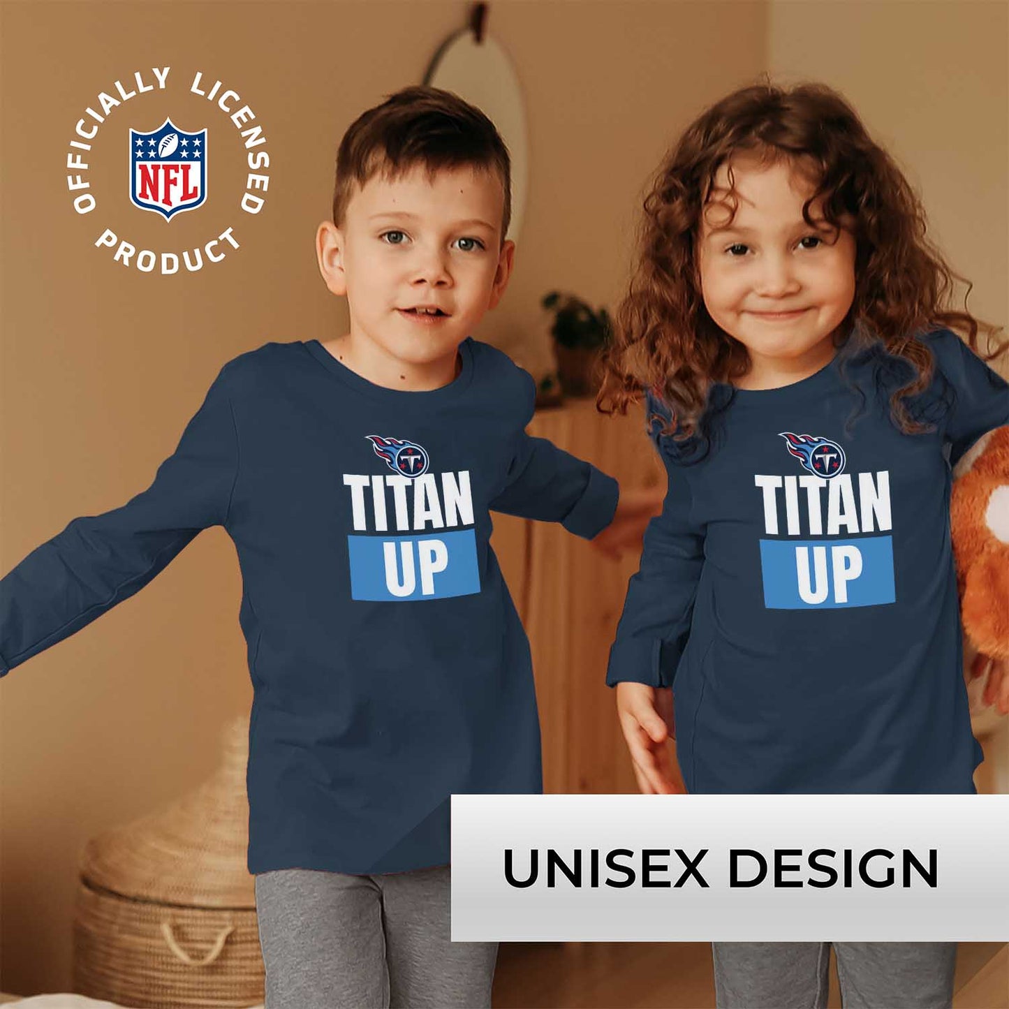 Tennessee Titans NFL Youth Team Slogan Long Sleeve Shirt  - Navy