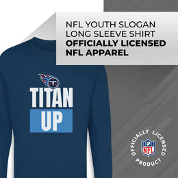 Tennessee Titans NFL Youth Team Slogan Long Sleeve Shirt  - Navy