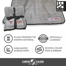 Texas Longhorns Frosty Fleece 60 X 50 Blanket - Black