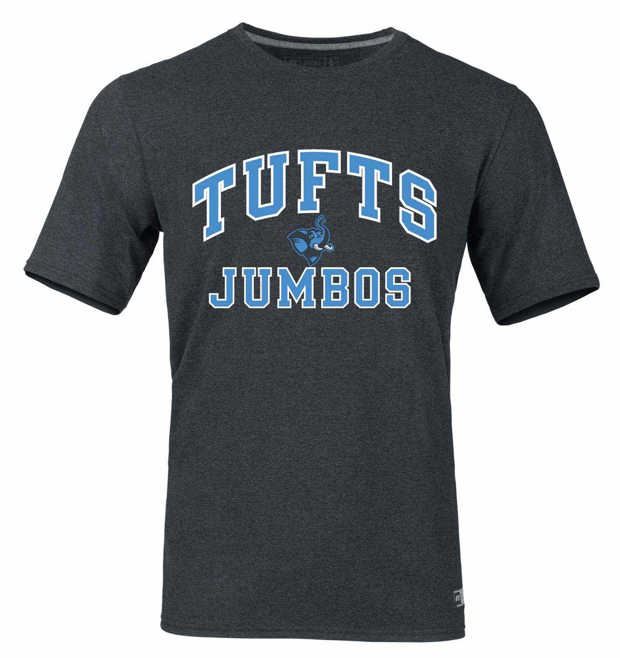 Tufts Jumbos  Adult Arch and Logo Tagless T-Shirt - Charcoal