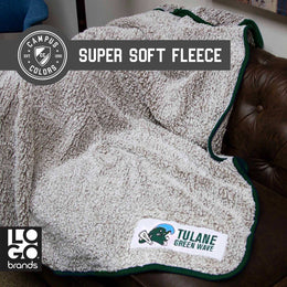 Tulane Green Wave Frosty Fleece 60 X 50 Blanket - Green